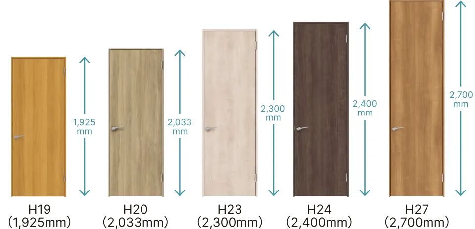 H19(1,925mm) H20(2,033mm) H23(2,300mm) H24(2,400mm) H27(2,700mm)
