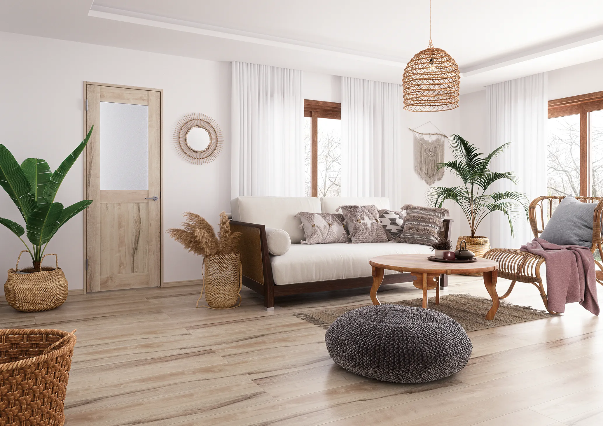 素材が心地よい、ボタニカルナチュラルリビング