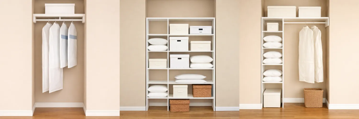 吊るす・積む・分けるの使い分けができる収納棚