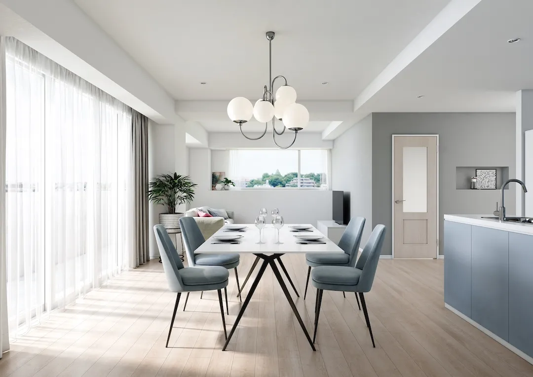 グレージュで統一した落ち着きのあるインテリア施工事例