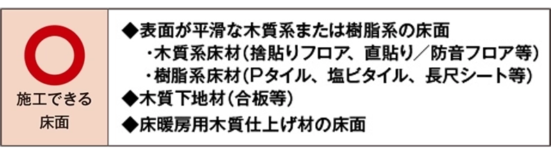 施工できる床面